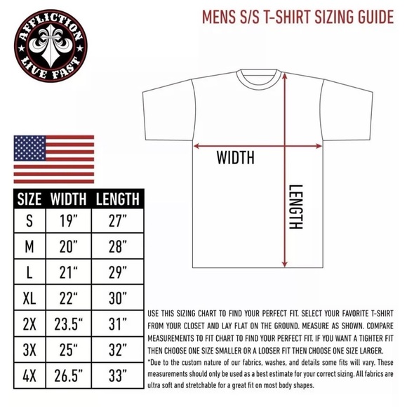 Archaic Affliction Men's T-Shirt RED FLAG Cross Wings Biker Black S-5XL - Picture 7 of 7